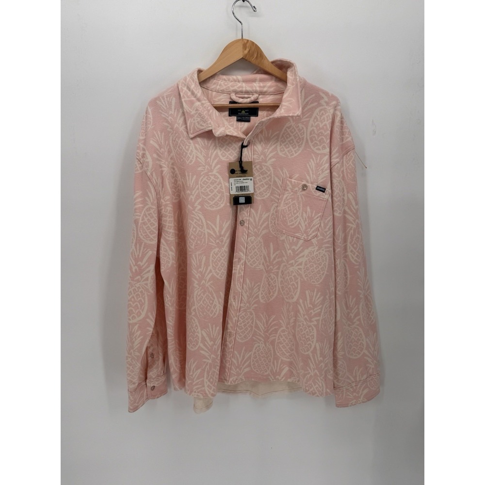 Chubbies Thigh-Napple Flannel Over Shirt Men XXL Pink Pineapple Print New/Tags - Picture 2 of 8